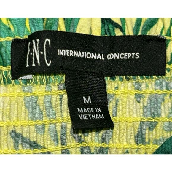 INC International Concepts Smocked Peplum Top Medium - Picture 5 of 6